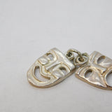 Sterling Silver Comedy Tragedy Muse Masks Charm Pendant Vintage c1970