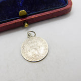 Sterling Silver King George V Threepence Coin Charm Pendant Antique 1920