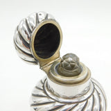 Victorian Large Sterling Silver Fluted Pattern Scent Bottle Antique 1890