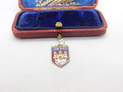 Sterling Silver & Enamel Norwich Shield Charm Pendant Vintage c1970