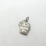 Sterling Silver Wisconsin State Outline Charm Pendant Vintage c1970