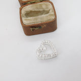 Sterling Silver Paste Set Heart Charm Pendant Vintage c1970