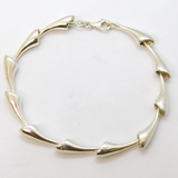 Sterling Silver Floral Pattern Studio Jewellery Bracelet Vintage c1980s