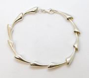 Sterling Silver Floral Pattern Studio Jewellery Bracelet Vintage c1980s