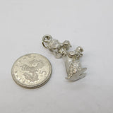 Sterling Silver Cast Poodle Dog Charm Pendant Vintage c1970