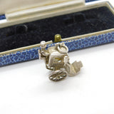 Sterling Silver Traditional Victorian Horse Carriage Charm Pendant Vintage c1970