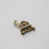 Sterling Silver Wool Spinning Wheel Charm Pendant Vintage c1970
