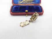 Sterling Silver Wheel in the Car Opening Charm Pendant Vintage c1970