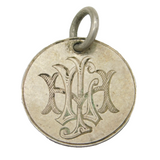 Victorian Sterling Silver Monogram Initial Love Token Charm Antique c1880s
