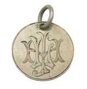 Victorian Sterling Silver Monogram Initial Love Token Charm Antique c1880s