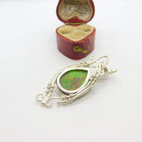 Sterling Silver Amazonite Gem Charm Pendant Vintage c1970