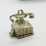 Sterling Silver Old Fashioned Telephone Charm Pendant Vintage c1970
