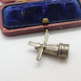 Sterling Silver Dutch Windmill Charm Pendant Vintage c1970