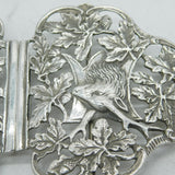 Edwardian Sterling Silver Stag & Oak Leaf Nurses Buckle Antique 1907 Birmingham