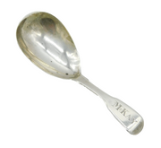 George III Sterling Silver Fiddle Pattern Tea Caddy Spoon Antique 1820 London