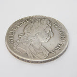 King William III Silver 3rd Bust 1696 Crown Coin Antique Fine Condition