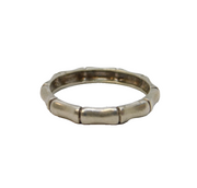 Sterling Silver Bamboo Pattern Band Ring Vintage c1970 Size M UK