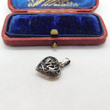 Sterling Silver Cut-Out Bubble Heart Charm Pendant Vintage c1970