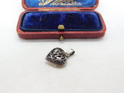 Sterling Silver Cut-Out Bubble Heart Charm Pendant Vintage c1970