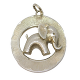 Sterling Silver Elephant Form Drop Pendant Vintage c1980
