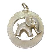 Sterling Silver Elephant Form Drop Pendant Vintage c1980