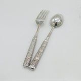 19th Century Chinese Sterling Silver Christening Cutlery Set Antique c1880s