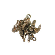 Sterling Silver Chinese 'Junk Man' Charm Or Pendant Vintage c1970s