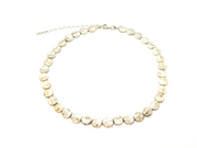 Sterling Silver Planished Lentil Disc Bead Strung Studio Necklace Modern c2000