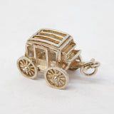 Sterling Silver Horse Drawn Carriage Charm Pendant Vintage c1970