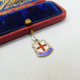 Sterling Silver and Coloured Enamel Travel Shield 'London' Charm Vintage c1970