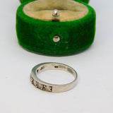 Sterling Silver Spinel Set Half Eternity Band Ring Vintage c1970 Size L