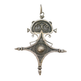 20th Century .800 Grade Silver Tuareg Cross Pendant Antique c1930s