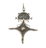 20th Century .800 Grade Silver Tuareg Cross Pendant Antique c1930s
