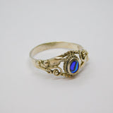 Sterling Silver Oval Shell Patterned Dress Ring Vintage c1970 Size M 1/2