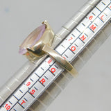 Sterling Silver Light Amethyst Peardrop Cocktail Band Ring Vintage c1970 Size P