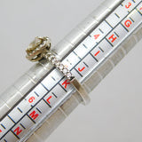 Sterling Silver CZ Set Band With Heart Stacking Ring Modern c2010 Size J 1/2