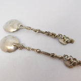 Pair of 19th Century Italian .800 Silver Face Form Teaspoons Antique c1890