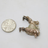 Cast Sterling Silver Poodle Dog Charm Pendant Vintage c1970