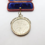 Sterling Silver Mounted ER 52-77 Jubilee Crown Pendant Vintage 1977