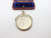 Sterling Silver Mounted ER 52-77 Jubilee Crown Pendant Vintage 1977