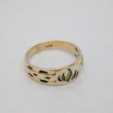 Sterling Silver Flame Pattern Studio Band Ring Vintage c1970 Size O 1/2
