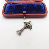 Sterling Silver Twin Palms Charm Pendant Vintage c1970