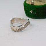 Sterling Silver Double Part Textured Wavy Ring Vintage c1970 Size O