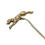 Victorian 9ct Gold Topped Running Greyhound Stick Pin Antique c1880