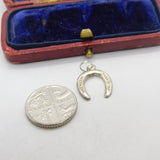 Sterling Silver Good Luck Horseshoe Charm Pendant Vintage c1970