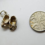 Sterling Silver Little Booties Charm Pendant Vintage c1970