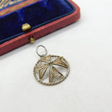 Sterling Silver Filigree Maltese Cross Pendant Antique c1930 Art Deco