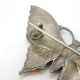 Sterling Silver & Colourful Enamel Butterfly Brooch Pin Antique c1940 Art Deco