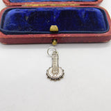 Sterling Silver Banjo Guitar Charm Pendant Vintage c1970