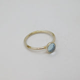 Sterling Silver Round Blue Topaz Stacking Band Ring Modern c2010 Size M 1/2